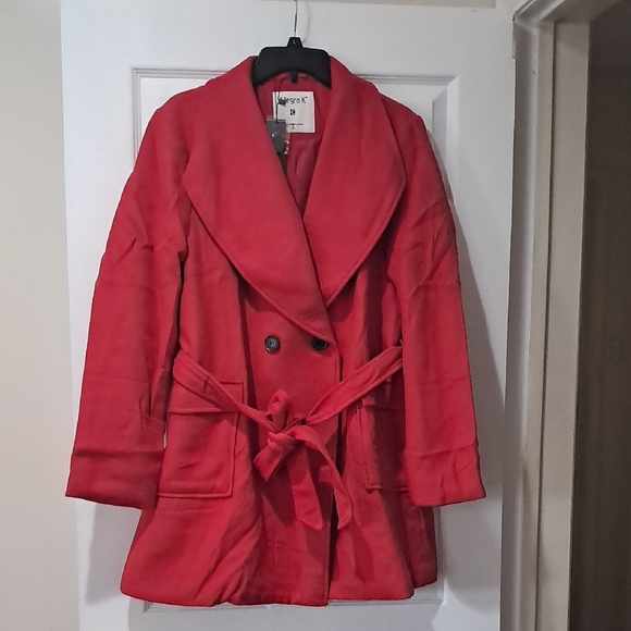Allegra K Red Trench Coat - Picture 1 of 10